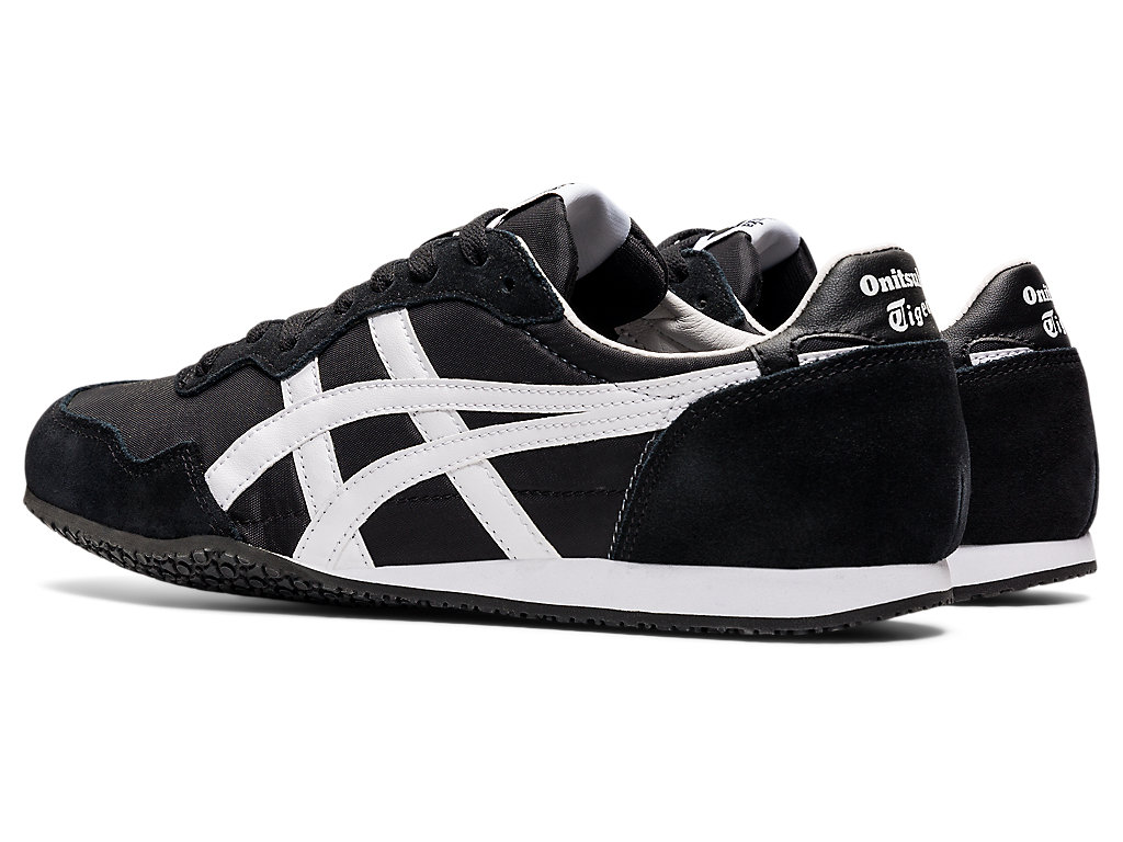 Men's Onitsuka Tiger Serrano Shoes Black/White | 36972ZAJK