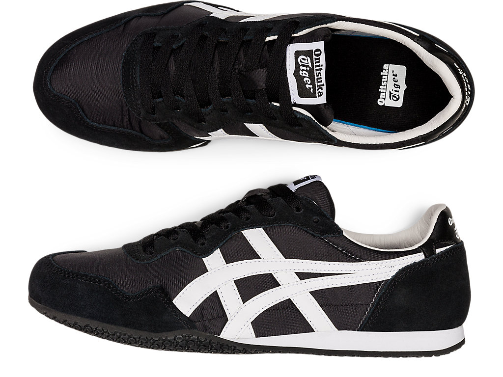 Men's Onitsuka Tiger Serrano Shoes Black/White | 36972ZAJK