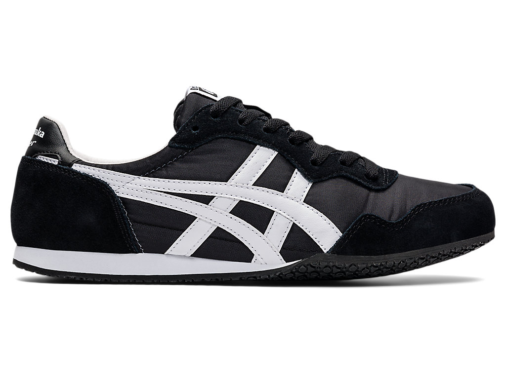 Men\'s Onitsuka Tiger Serrano Shoes Black/White | 36972ZAJK