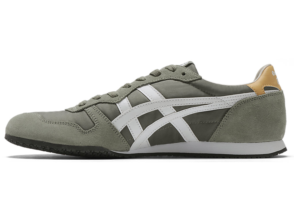 Men's Onitsuka Tiger Serrano Shoes Burnt Olive/White | 17420IPGF