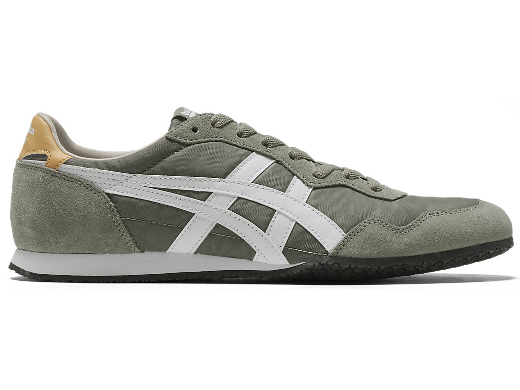 Men\'s Onitsuka Tiger Serrano Shoes Burnt Olive/White | 17420IPGF