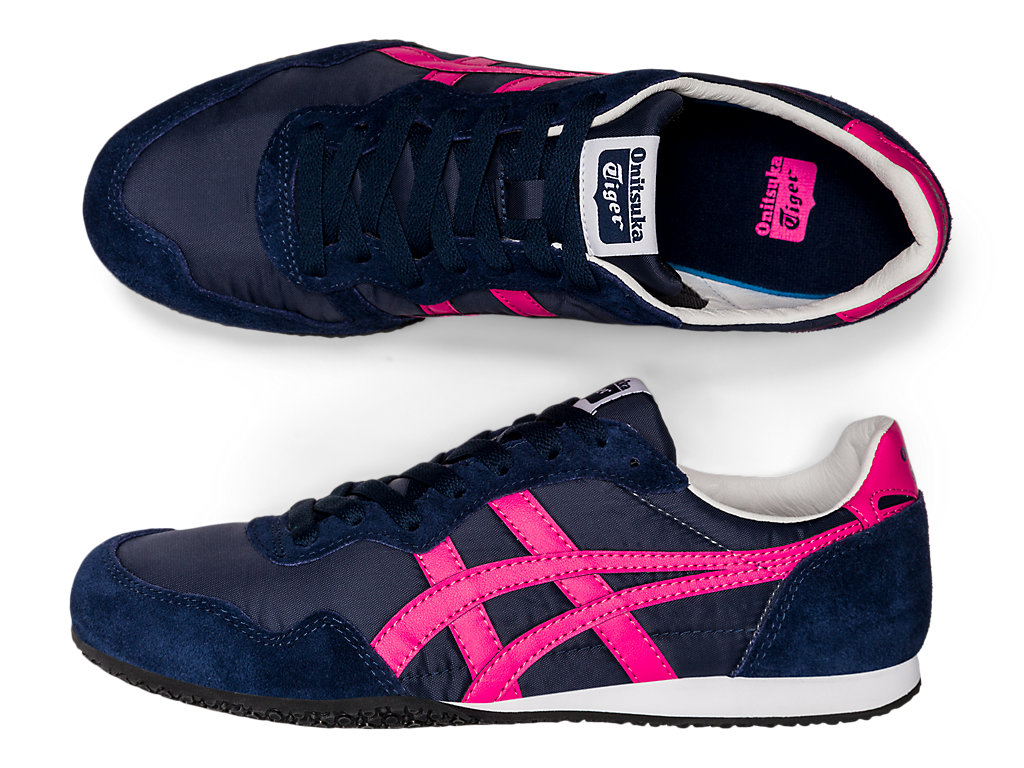 Men's Onitsuka Tiger Serrano Shoes Midnight/Dragon Fruit | 51962HBGO