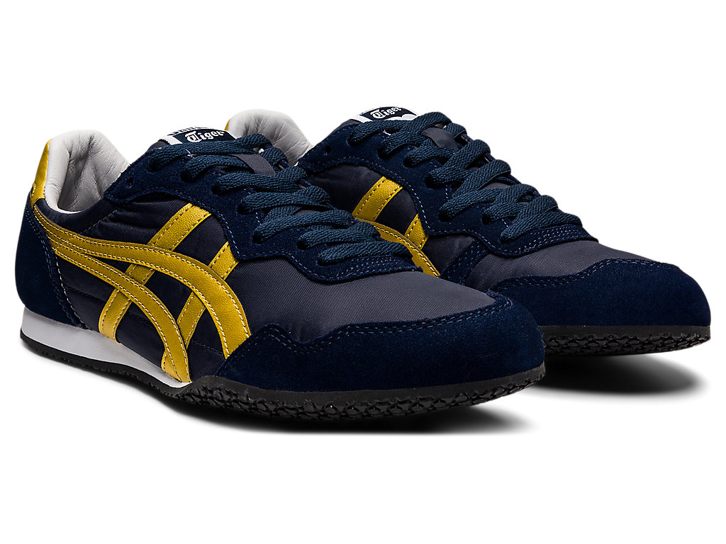 Men's Onitsuka Tiger Serrano Shoes Midnight/Pure Gold | 94521IXEU