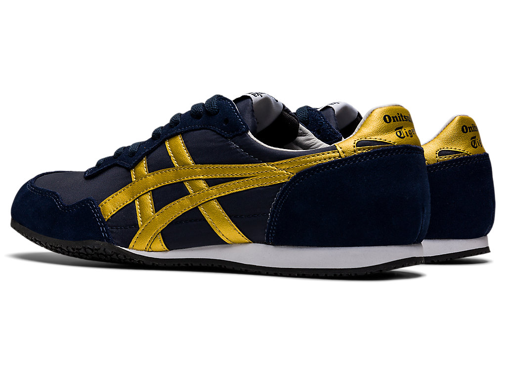 Men's Onitsuka Tiger Serrano Shoes Midnight/Pure Gold | 94521IXEU