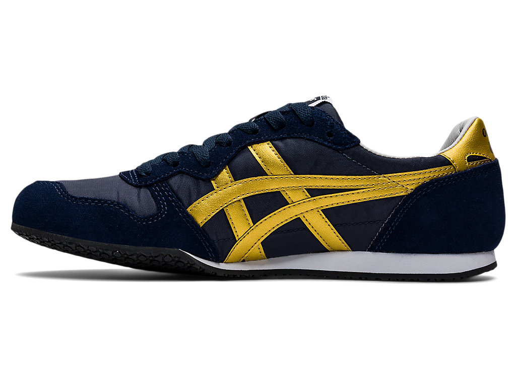 Men's Onitsuka Tiger Serrano Shoes Midnight/Pure Gold | 94521IXEU