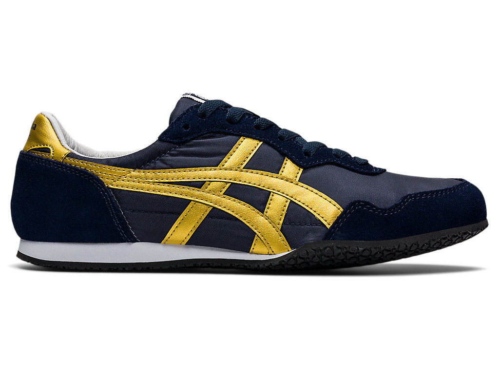 Men\'s Onitsuka Tiger Serrano Shoes Midnight/Pure Gold | 94521IXEU