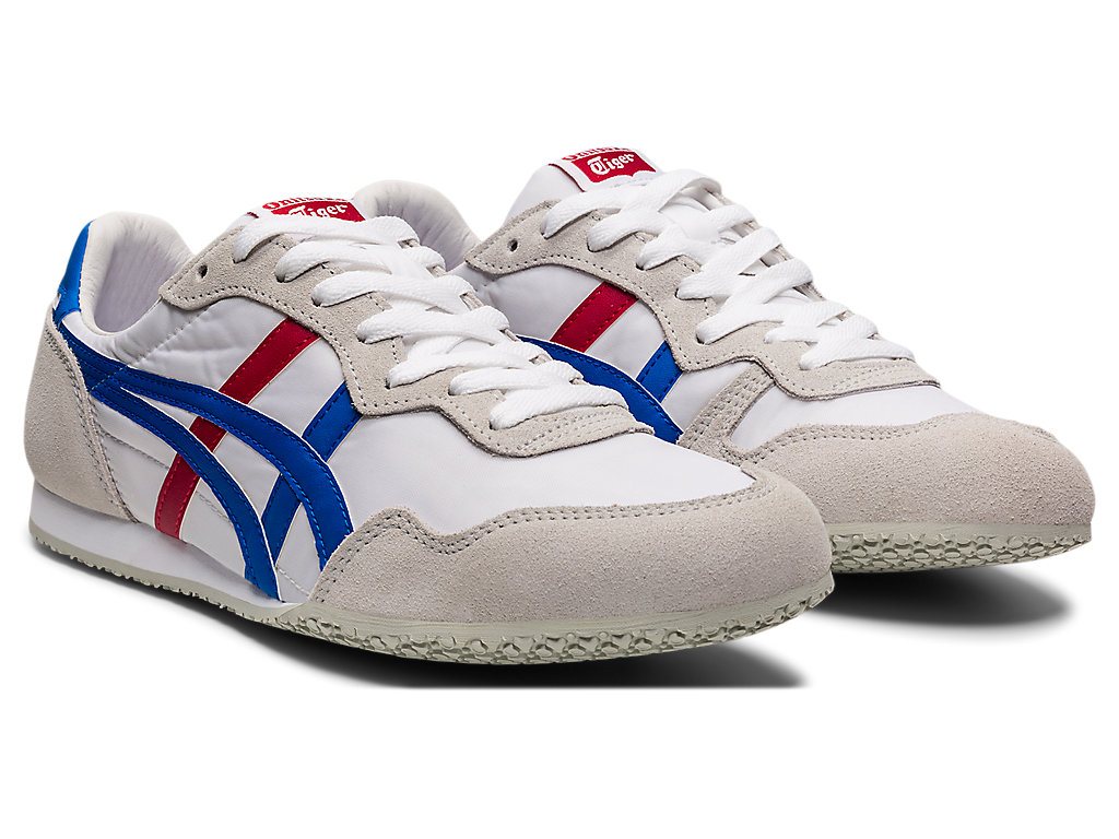 Men's Onitsuka Tiger Serrano Shoes White/Directoire Blue | 46207DLVK