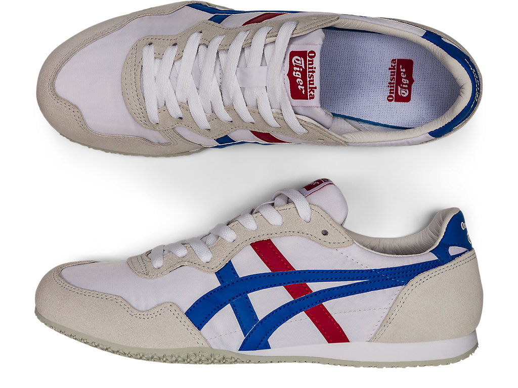 Men's Onitsuka Tiger Serrano Shoes White/Directoire Blue | 46207DLVK