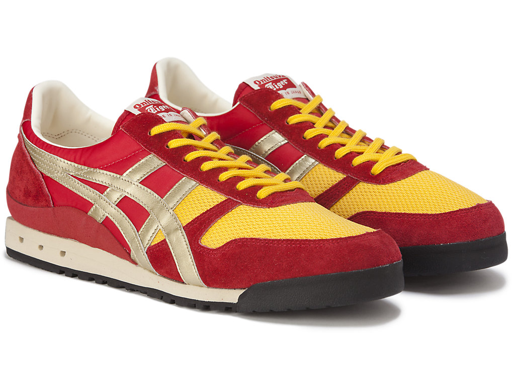 Men's Onitsuka Tiger Ultimate 81® Nm Shoes Classic Red/Pure Gold | 90765GAWQ