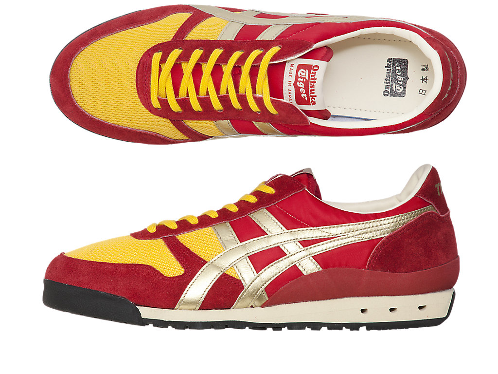 Men's Onitsuka Tiger Ultimate 81® Nm Shoes Classic Red/Pure Gold | 90765GAWQ