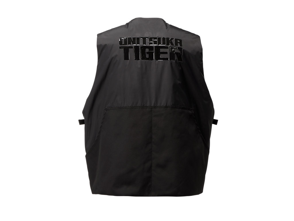 Men's Onitsuka Tiger Vest Clothing Black/Dark Grey | 57160NZJH