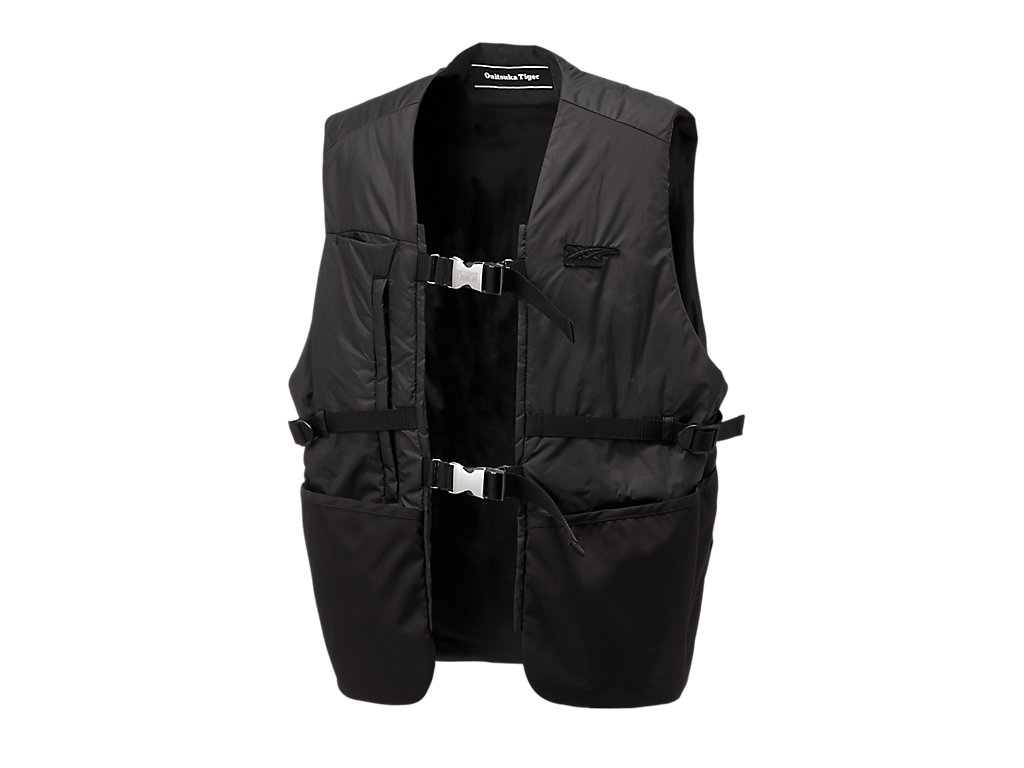 Men's Onitsuka Tiger Vest Clothing Black/Dark Grey | 57160NZJH