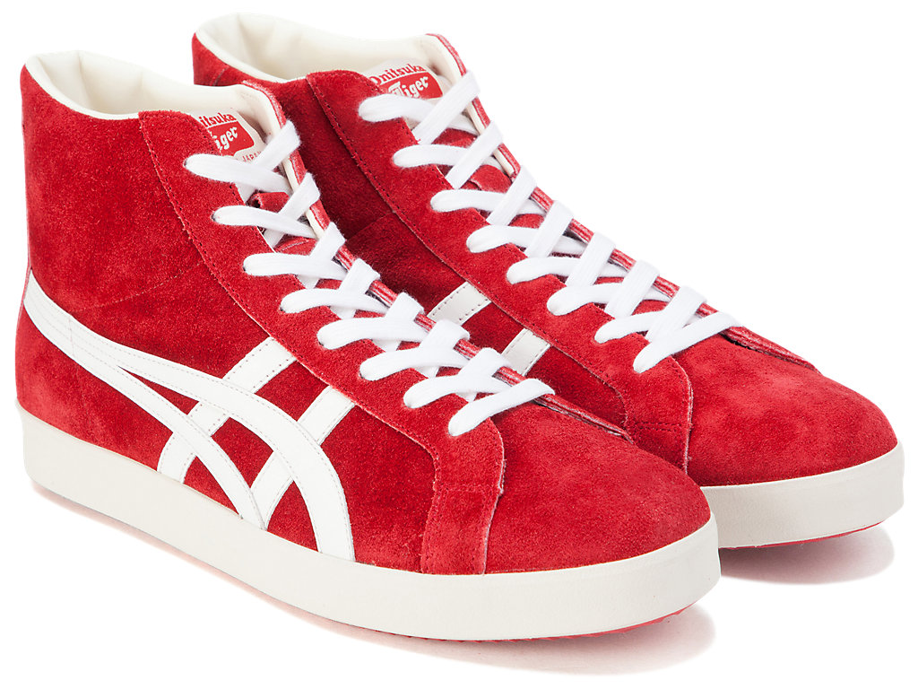 Women's Onitsuka Tiger Fabre Hi Nm Shoes Classic Red/White | 64938DLCR