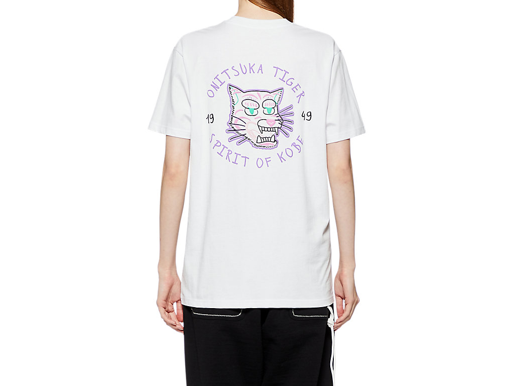 Women's Onitsuka Tiger Graphic Tee Clothing White | 63510UYGP