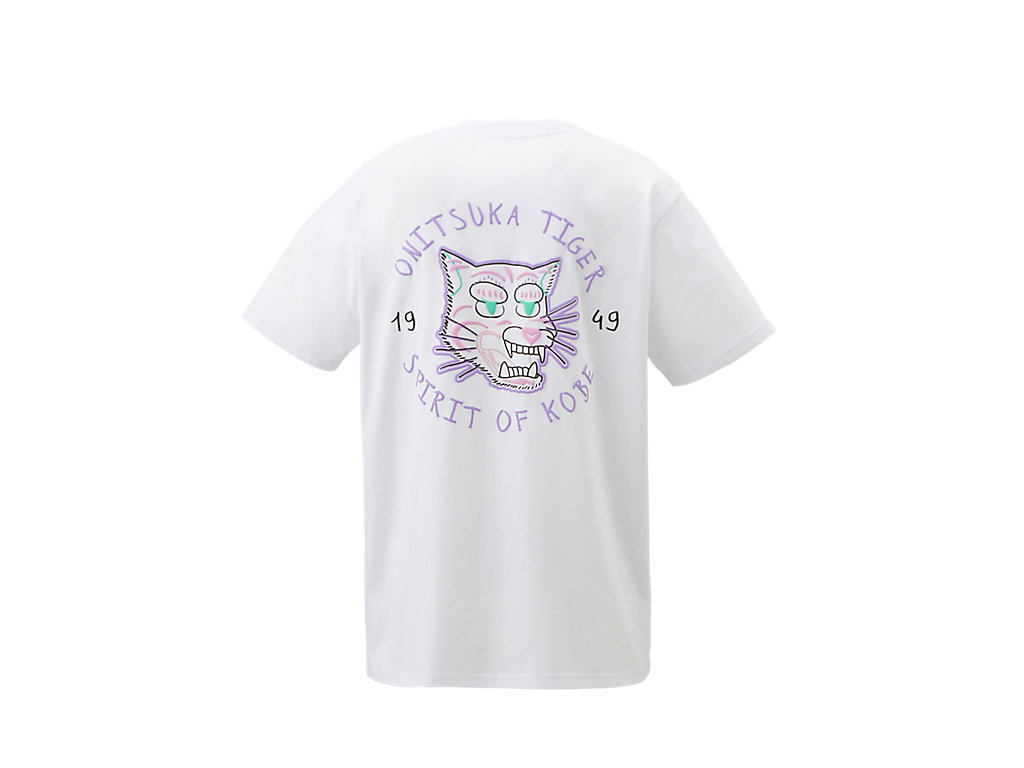 Women's Onitsuka Tiger Graphic Tee Clothing White | 63510UYGP