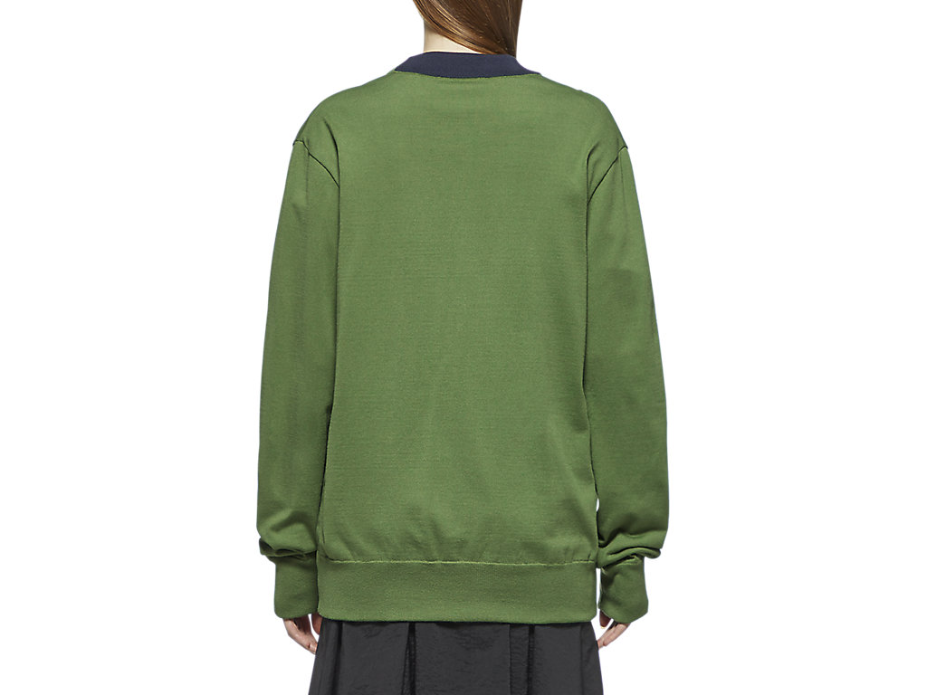 Women's Onitsuka Tiger Knit Cardigan Clothing Bright Green | 04265IUPA