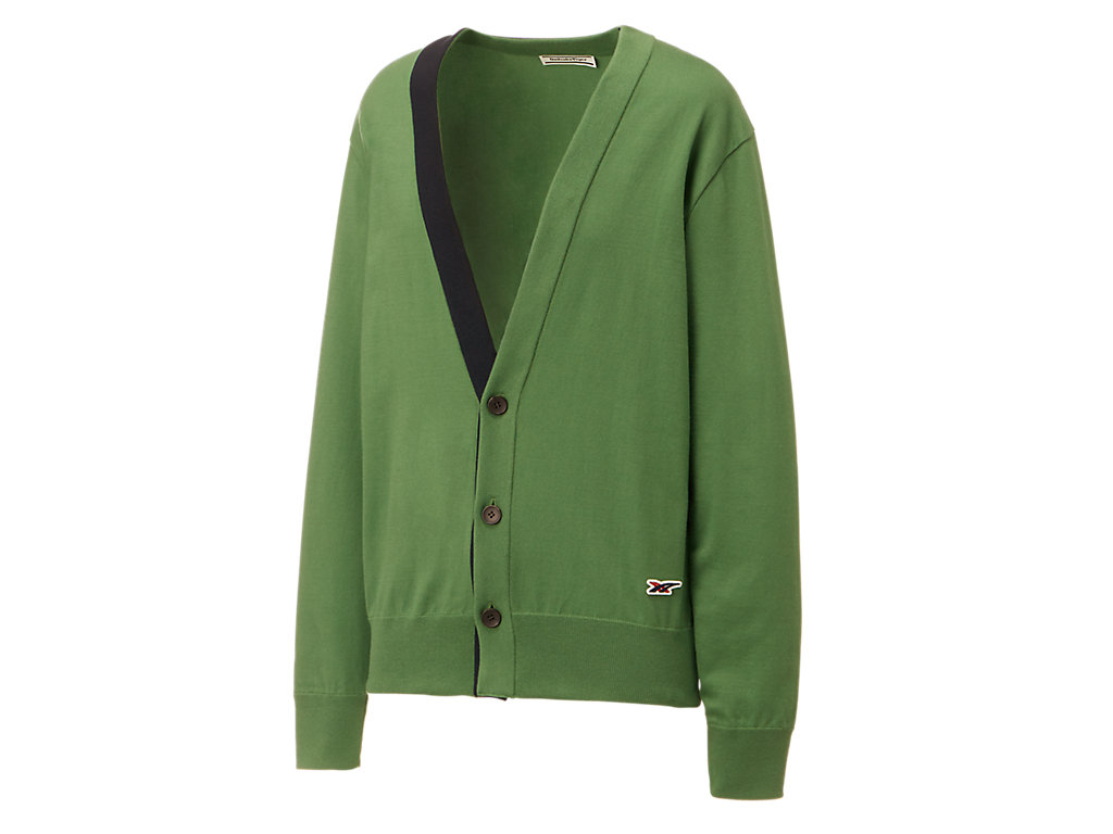 Women's Onitsuka Tiger Knit Cardigan Clothing Bright Green | 04265IUPA