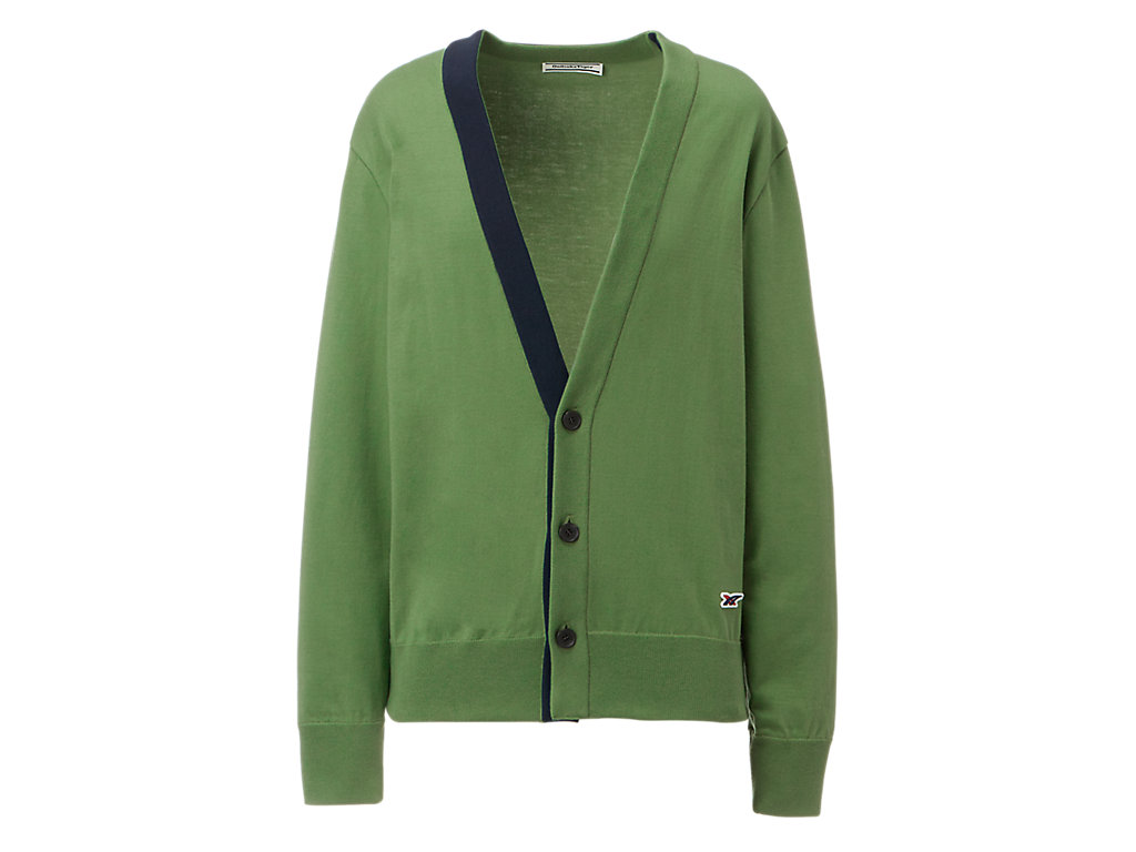 Women\'s Onitsuka Tiger Knit Cardigan Clothing Bright Green | 04265IUPA