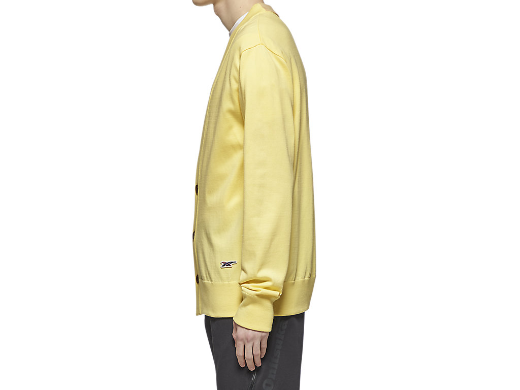 Women's Onitsuka Tiger Knit Cardigan Clothing Light Yellow | 34605JVWA