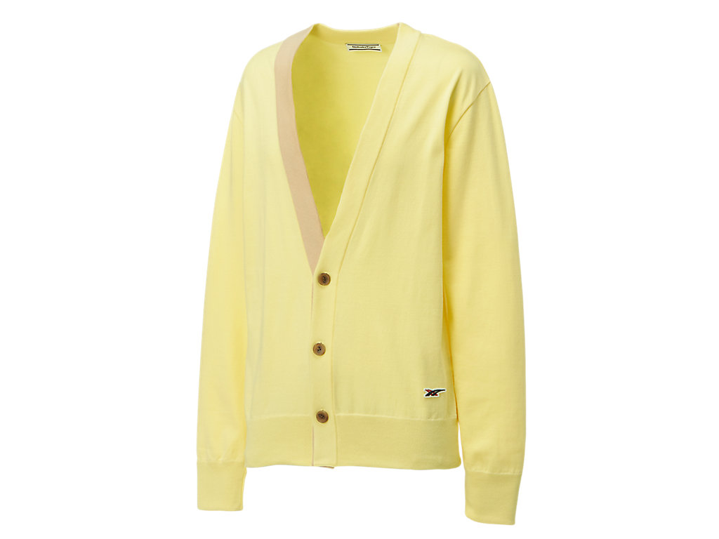 Women's Onitsuka Tiger Knit Cardigan Clothing Light Yellow | 34605JVWA