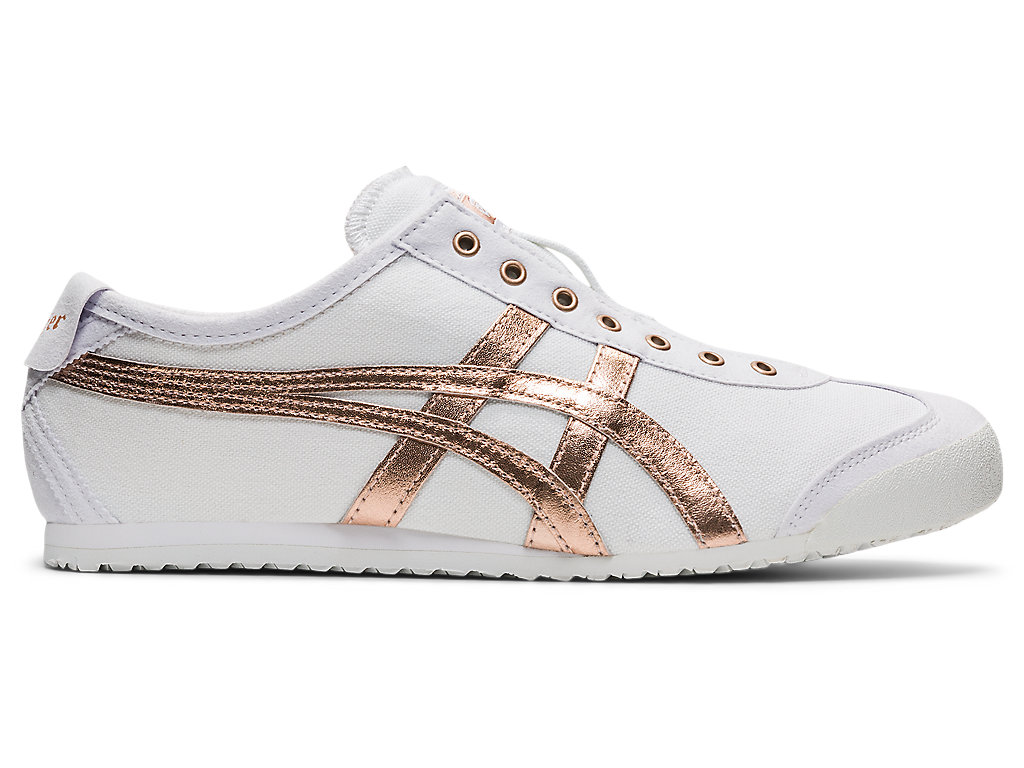 Women\'s Onitsuka Tiger Mexico 66 Slip-on Mexico 66 White/Rose Gold | 49785MJLS