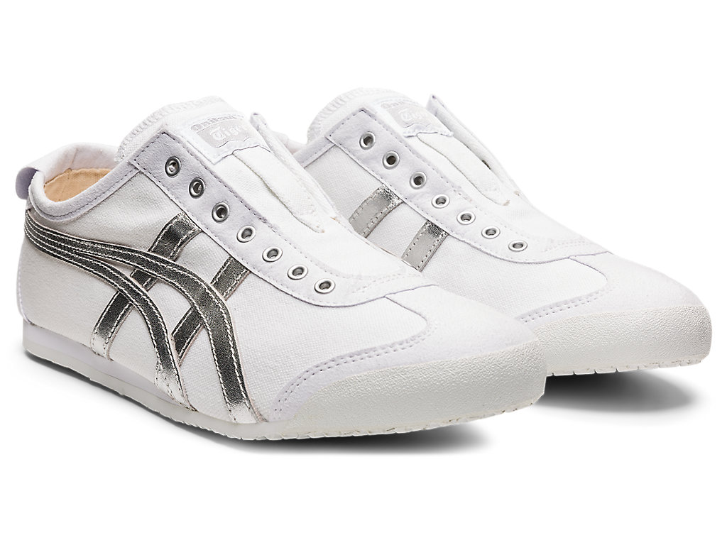 Women's Onitsuka Tiger Mexico 66 Slip-on Mexico 66 White/Pure Silver | 58321PWFH