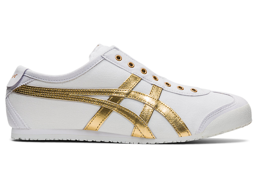 Women\'s Onitsuka Tiger Mexico 66 Slip-on Mexico 66 White/Pure Gold | 71650VLJH