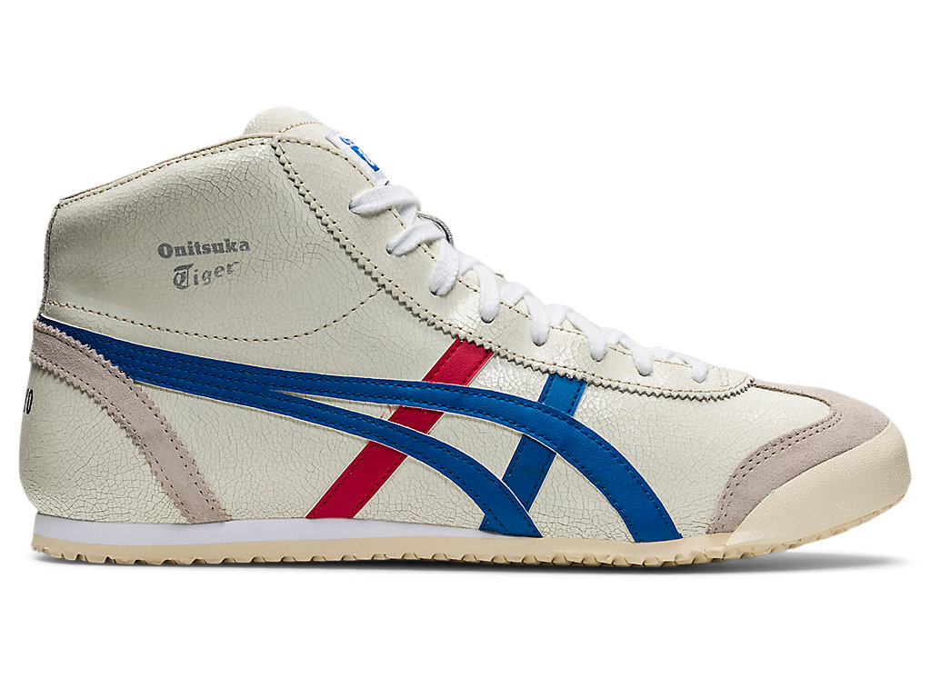 Women\'s Onitsuka Tiger Mexico Mid-runner Shoes White/Blue | 04179PUDE