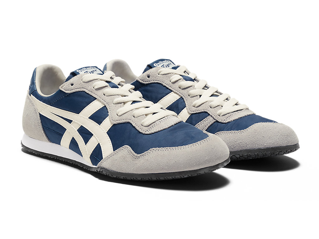 Women's Onitsuka Tiger Serrano Shoes Mako Blue/Cream | 20698XOSJ