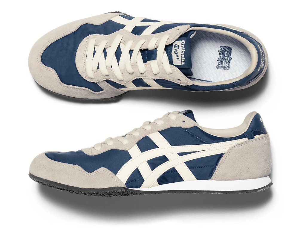 Women's Onitsuka Tiger Serrano Shoes Mako Blue/Cream | 20698XOSJ