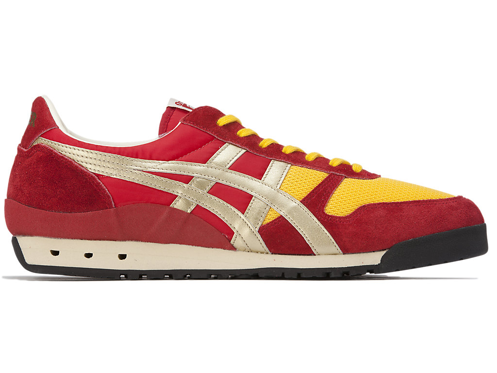 Women\'s Onitsuka Tiger Ultimate 81® Nm Shoes Classic Red/Pure Gold | 73619YZPO