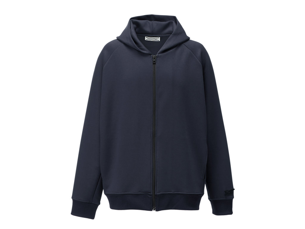 Women's Onitsuka Tiger Zip Up Hoodie Clothing Navy | 32651RVEM