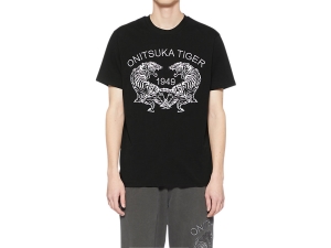 Men's Onitsuka Tiger Graphic Tee Clothing Black | 57286YKJS